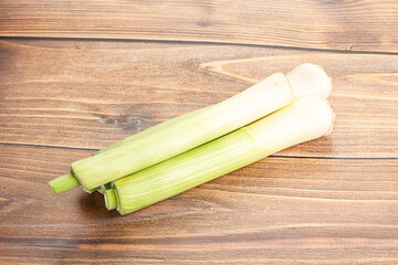 Raw natural ripe organic leek onion