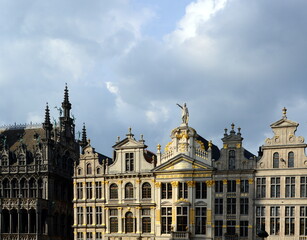 Obraz premium Historical Building on the Grand Place in the Old Town of Brussels, the Capital of Belgium