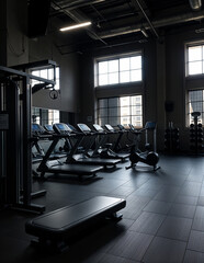 Gimnasio con m&aacute;quinas de ejercicios