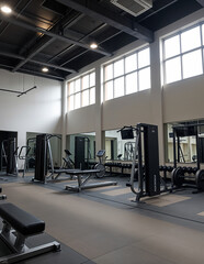 Gimnasio con m&aacute;quinas de ejercicios