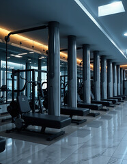 Gimnasio con m&aacute;quinas de ejercicios