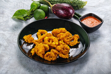 Golden fried squid crispy tempura