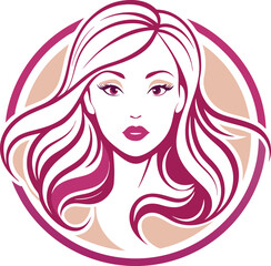 Cute woman logo for salon or beauty logo