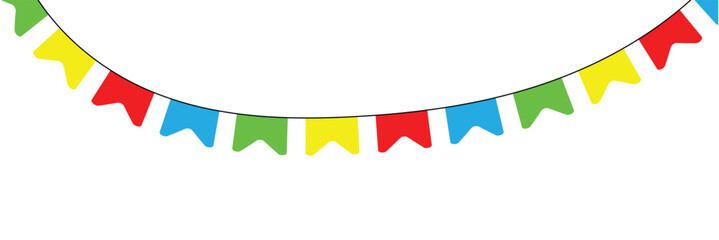 Triangle pennants chain. Party pennants, window or wall decoration decoration. Celebration flags for decor in eps 10.