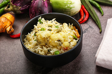 Indian vegetarian pilao basmati rice