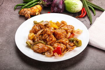 Chinese cuisine - prawn with chili sauce