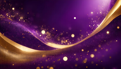Obraz premium Captivating abstract artwork with swirling golden stream against a deep purple backdrop.
