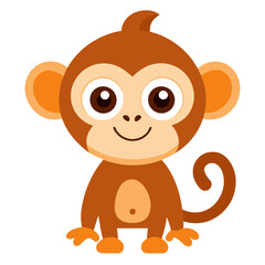 Playful Cartoon Monkey Character Vector Illustration – Cute and Cheerful Mascot for Kids' Designs