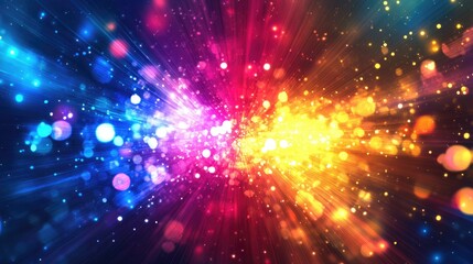 Fototapeta premium Vibrant luminous backdrop with radiant glowing elements Glossy graphic representation in a 2D style