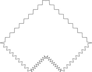 Zig zag wavy edge geometric shape. Elements for decoration
