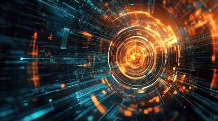 Obraz premium Futuristic digital light abstraction illustration showcasing advanced technology concepts in high resolution
