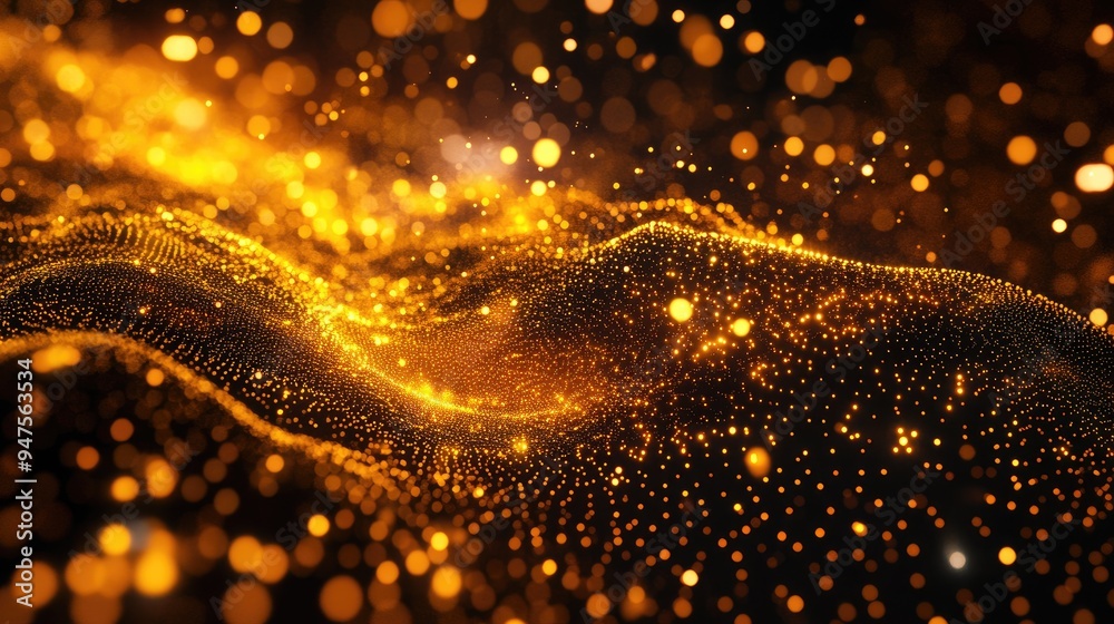 Poster Dynamic particle array 3D technology aesthetic Abstract backdrop