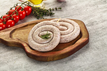 Natural spiral sausage for grill