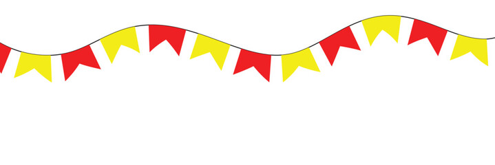 Triangle pennants chain. Party pennants, window or wall decoration decoration. Celebration flags for decor in eps 10.