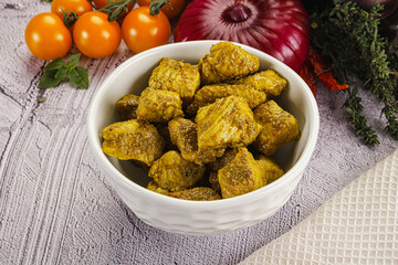 Indian cuisine curry chicken fillet