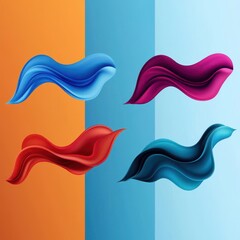 Obraz premium Set of vector air flows, minimalistic and clean design element