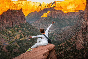 Obraz premium Canyon Overlook Point, Zion National Park