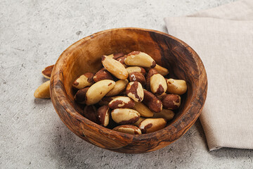 Brazil nut kernel in the bowl
