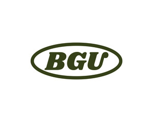 BGU logo design vector template. BGU