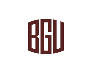 BGU logo design vector template. BGU