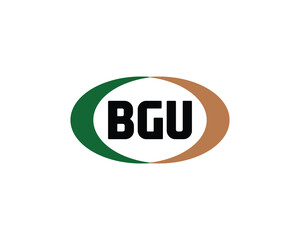 BGU logo design vector template. BGU