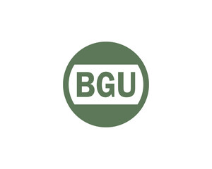 BGU logo design vector template. BGU