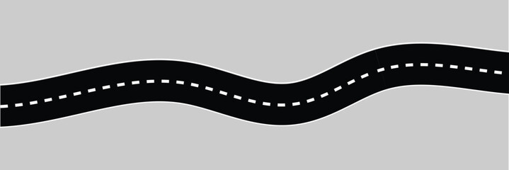 Fototapeta premium Roads illustration. Path, asphalt, travel, highway, distance, track, car, trail, life, dust, movement, peolos. Vector icons for business and advertising.