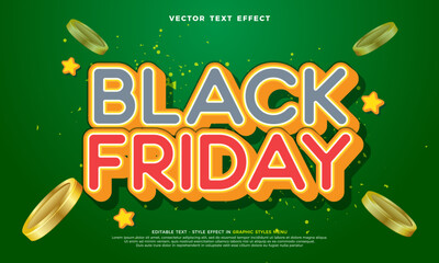 3D style black friday with editable text effect