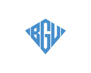 BGU logo design vector template. BGU
