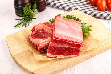 Raw beef rib for cooking