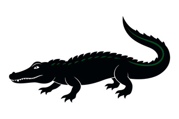 Fototapeta premiumCrocodile silhouette vector illustration. 