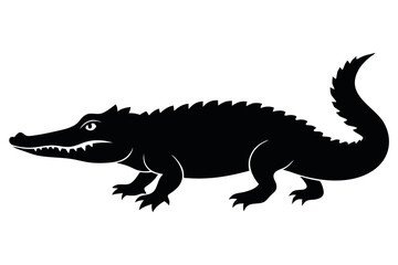 Fototapeta premiumCrocodile silhouette vector illustration. 