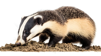 Fototapeta premium Curious Badger Foraging in its Natural Habitat
