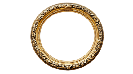 Vintage round circle oval shape gold photo frame