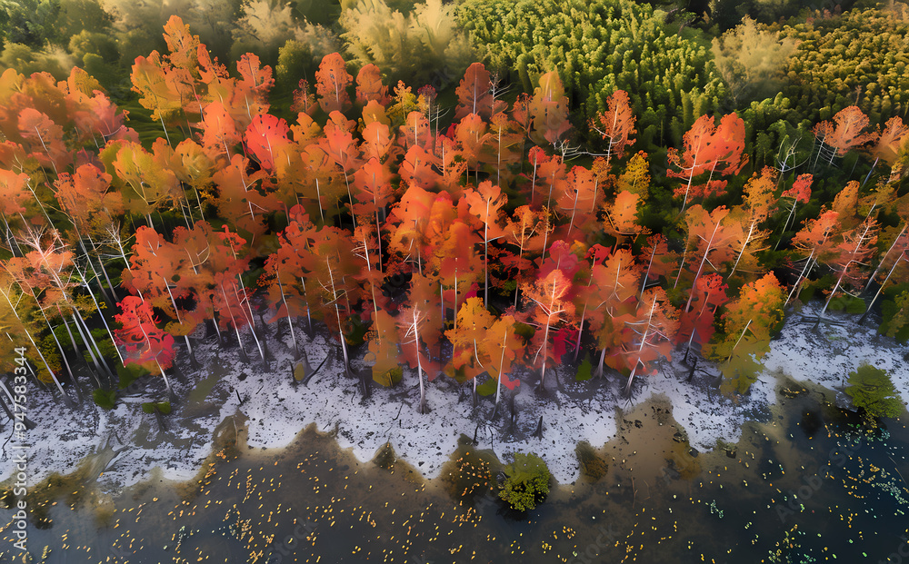 Poster lake in autumn