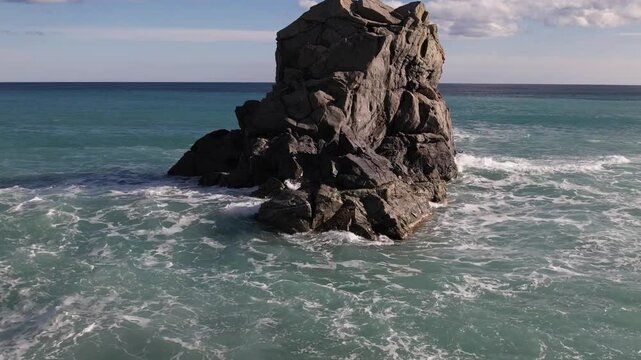 Pietragrande reef. Scoglio di Pietragrande, Costa degli Aranci, Calabria, Italy. 4k