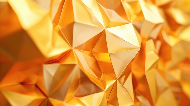 A close-up image of a textured, abstract background made of golden geometric shapes.