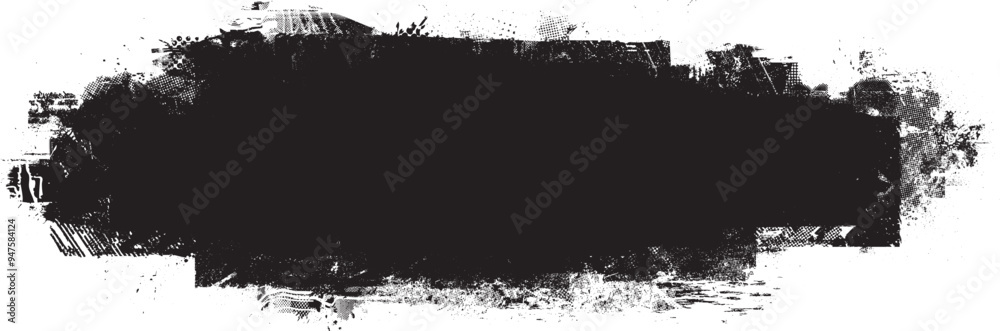 Poster grunge paint stripe . vector brush stroke . distressed banner . black isolated paintbrush collection