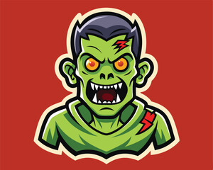 halloween zombie  sticker and t shirt design vector illustration