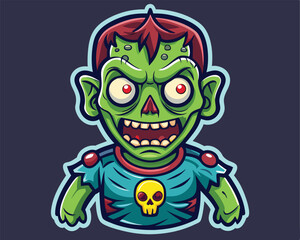 halloween zombie  sticker and t shirt design vector illustration