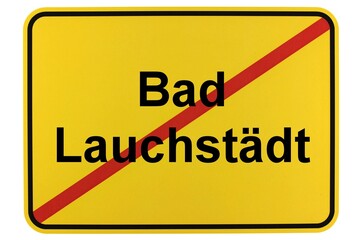 Illustration eines Ortsausgangsschildes von Bad Lauchstädt in Sachsen-Anhalt
