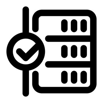 recommend clip art: commit, end transaction, database, data, server outline icon