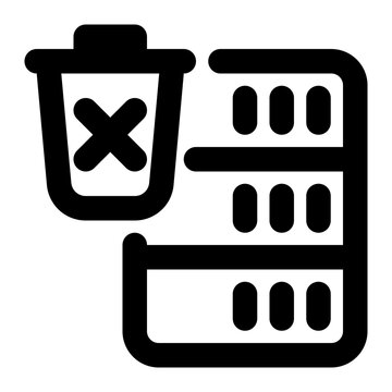 recommend clip art: delete, remove, erase, query, database outline icon
