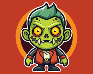 halloween zombie  sticker and t shirt design vector illustration