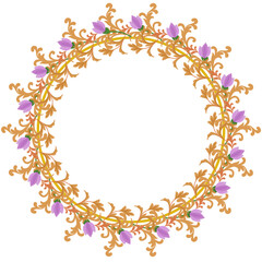 Violet Flower wreath circle Ikat pattern design , Vector Images For printing on Fabric, wallpaper, Carpet, Ceramics, etc.
 