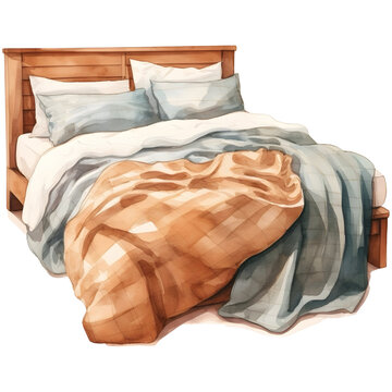 recommend clip art: simple clip art of bed,watercolor illustration