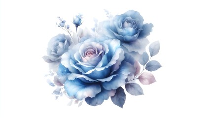 PNG Elegant watercolor blue rose