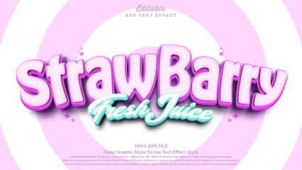 Strawberry words 3d bold text effect theme.