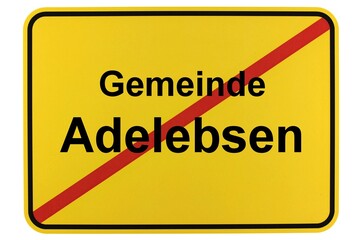 Illustration eines Ortsausgangsschildes der Gemeinde Adelebsen in Niedersachsen