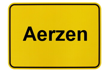 Illustration eines Ortsausgangsschildes der Gemeinde Aerzen in Niedersachsen